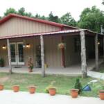 View of the home's newly remodeled end from the new building.